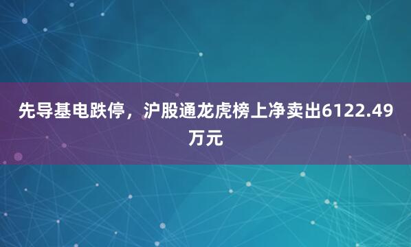 先导基电跌停，沪股通龙虎榜上净卖出6122.49万元